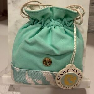 New Spartina 449 Keepsake Drawstring Brook Ikat Pouch for Jewelry NWT